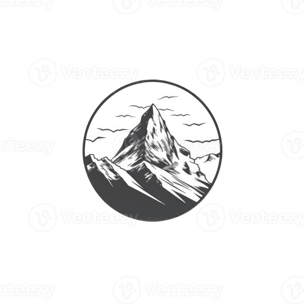 Mountains Vector Logo Template. Can be used in agencies, design studios, architectural studies, investment or insurance company, real estate business, analytics and statistics, software companies. png