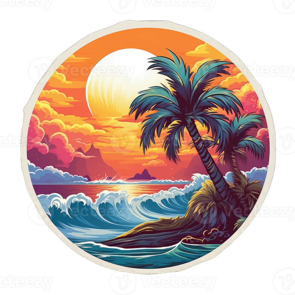 Summer T-Shirt And Beach Paradise T-Shirt Design png