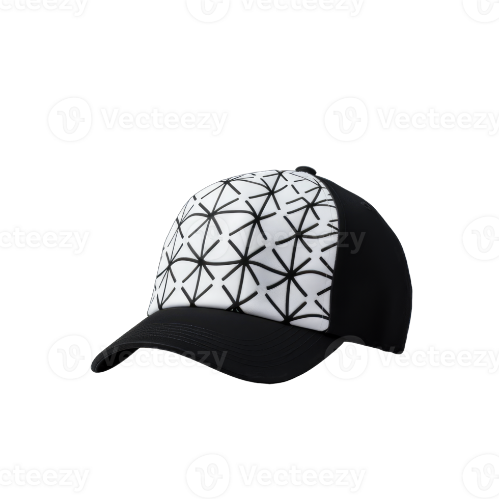 Cap mockup. Isolated on transparent background, realistic cap hat templates. angle view of adult caps mockup, generative ai png