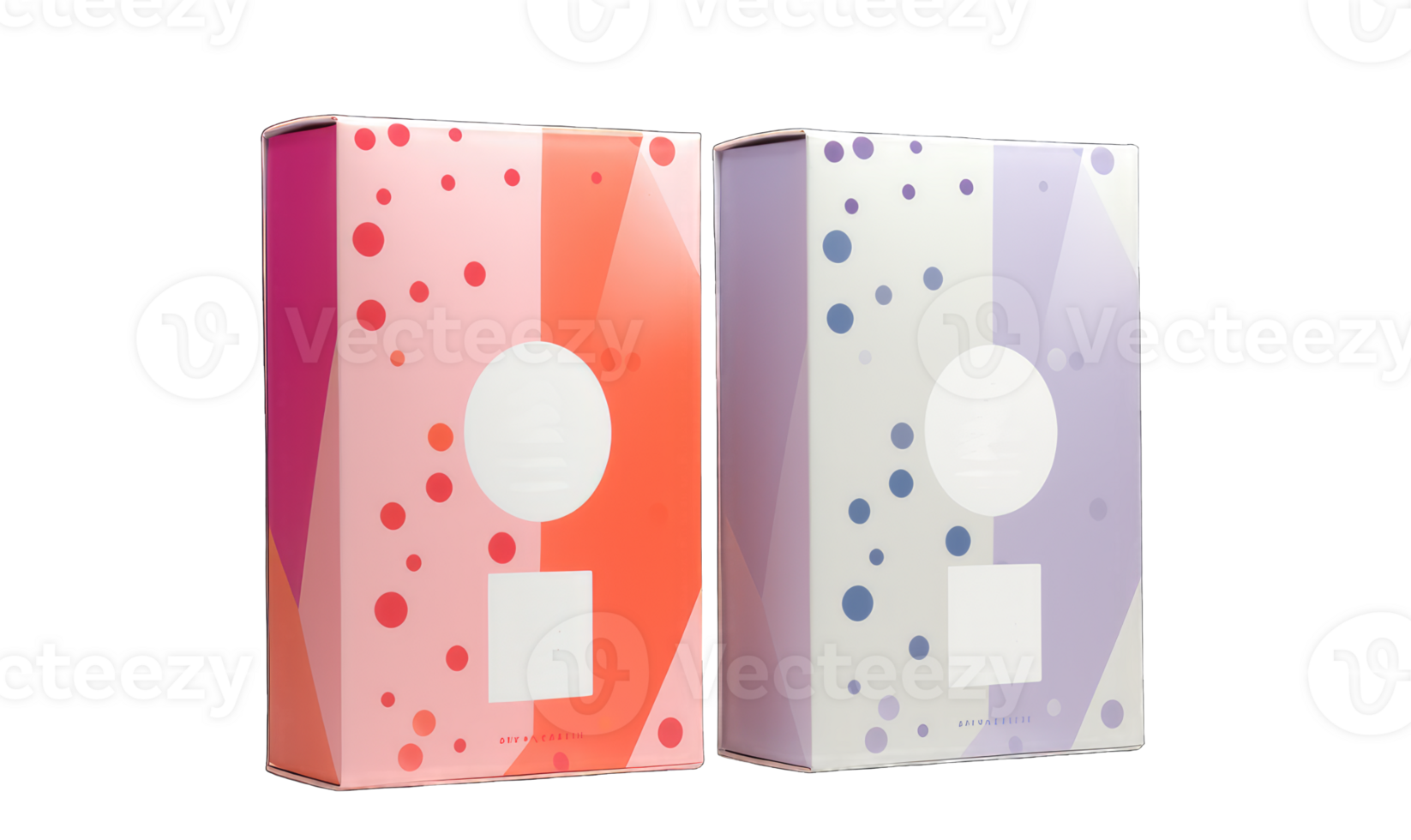 Two cardboard packaging boxes mockups isolated on transparent background. Vector illustration, Generative AI png