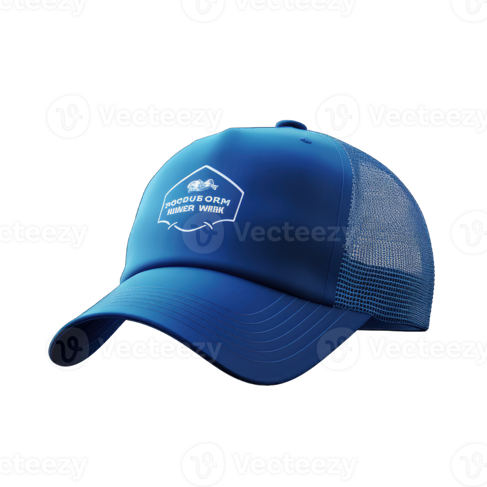 Cap mockup. Isolated on transparent background, realistic cap hat templates. angle view of adult caps mockup, generative ai png