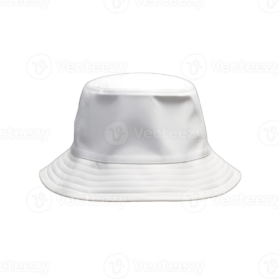 Blank bucket hat mockup, no gravity, 3d rendering, isolated on transparent background, Generative AI png