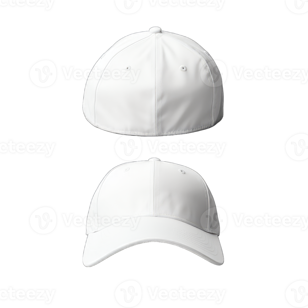 Cap mockup. Isolated on transparent background, realistic cap hat templates. angle view of adult caps mockup, generative ai png