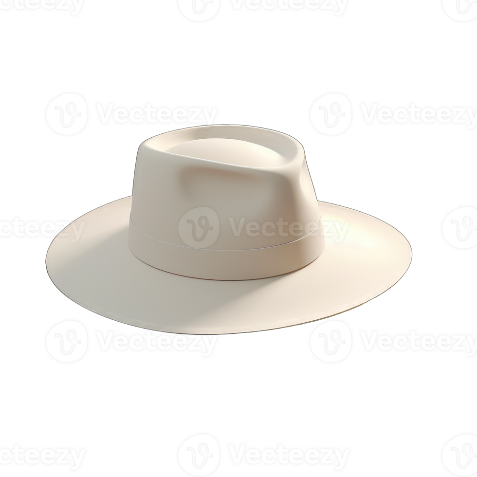 Blank bucket hat mockup, no gravity, 3d rendering, isolated on transparent background, Generative AI png
