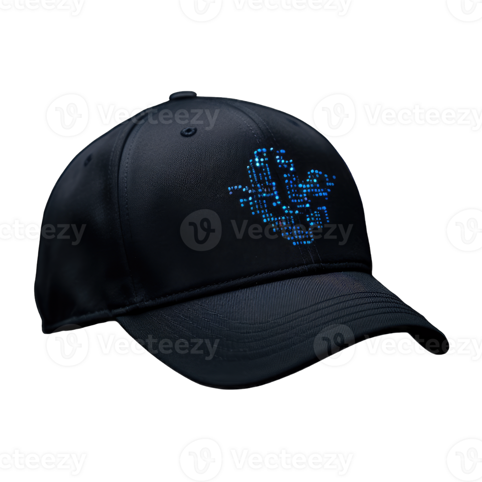 Cap mockup. Isolated on transparent background, realistic cap hat templates. angle view of adult caps mockup, generative ai png