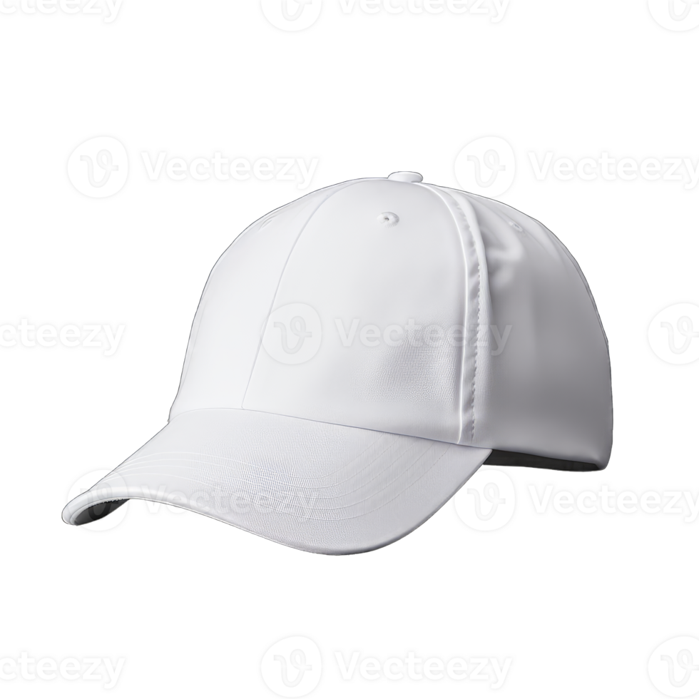 Cap mockup. Isolated on transparent background, realistic cap hat templates. angle view of adult caps mockup, generative ai png