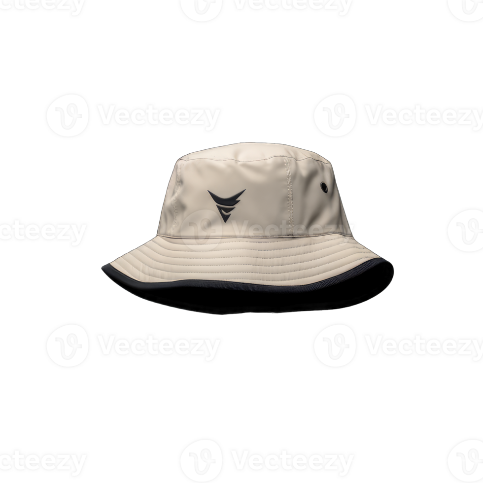Blank bucket hat mockup, no gravity, 3d rendering, isolated on transparent background, Generative AI png