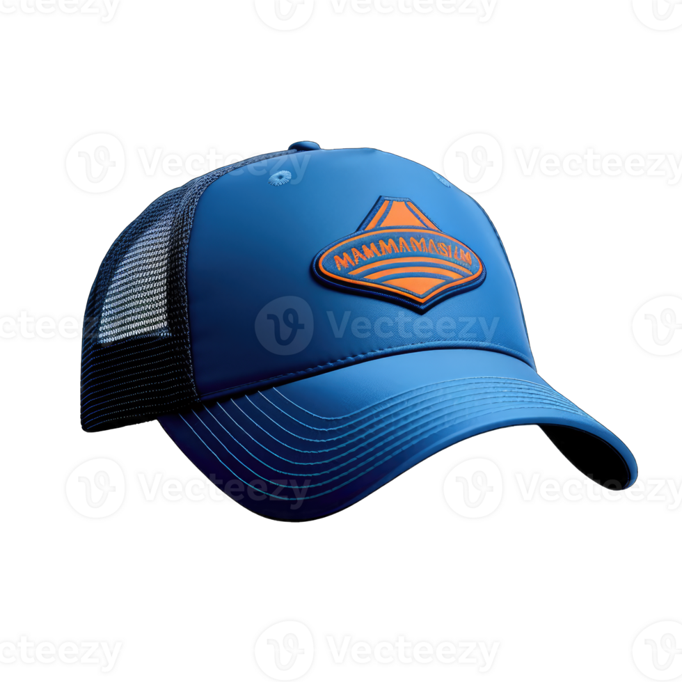 Cap mockup. Isolated on transparent background, realistic cap hat templates. angle view of adult caps mockup, generative ai png