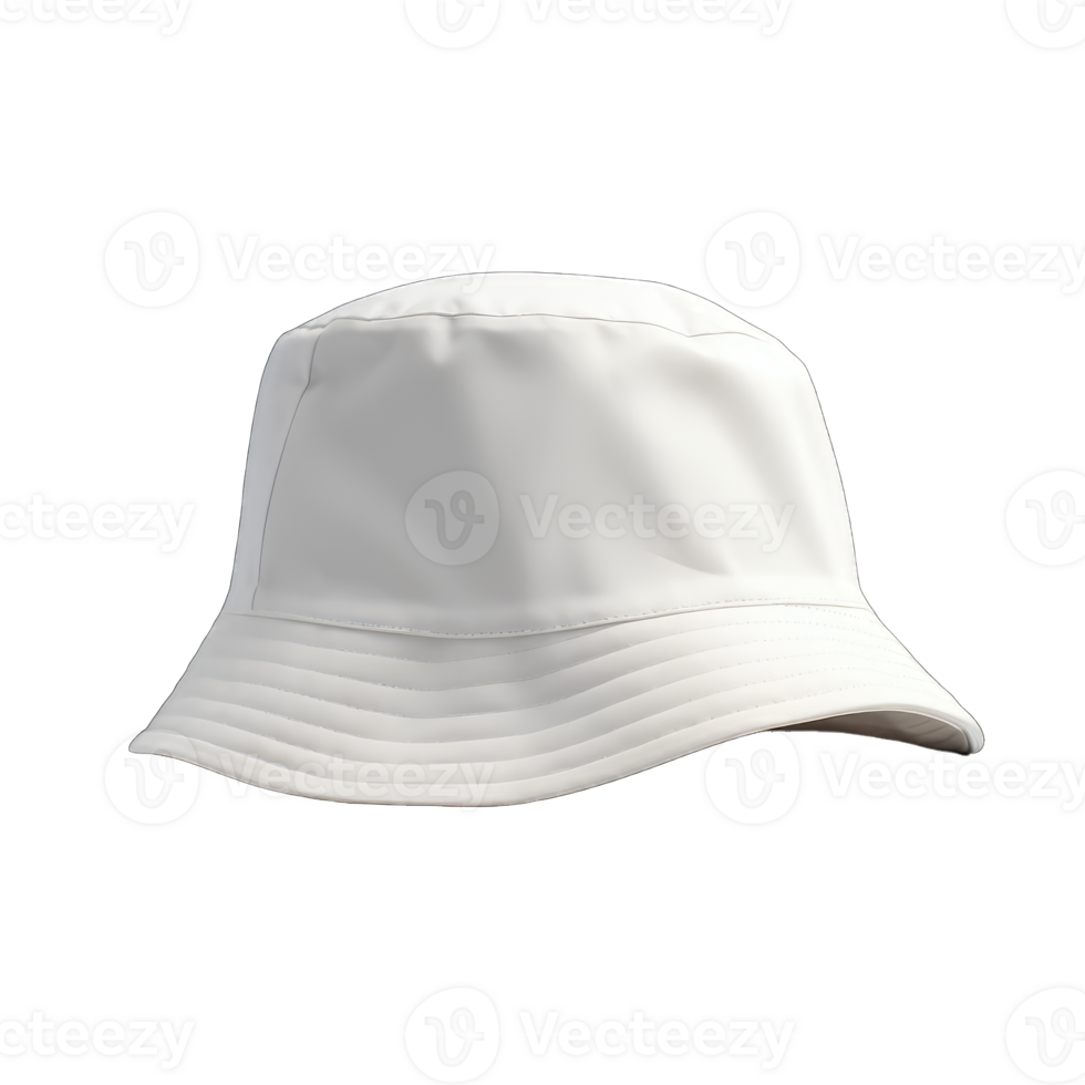 Blank bucket hat mockup, no gravity, 3d rendering, isolated on transparent background, Generative AI png