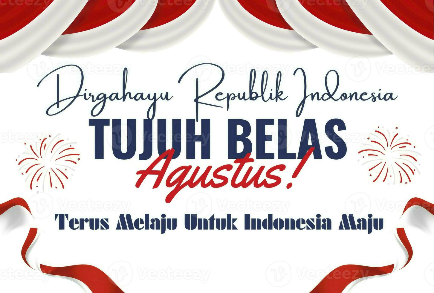 Design for banner, greeting card, of Indonesia independence day, Generative AI photo