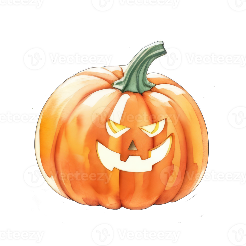 Pumpkins for Halloween. Watercolor illustration. Halloween. Generative ai png