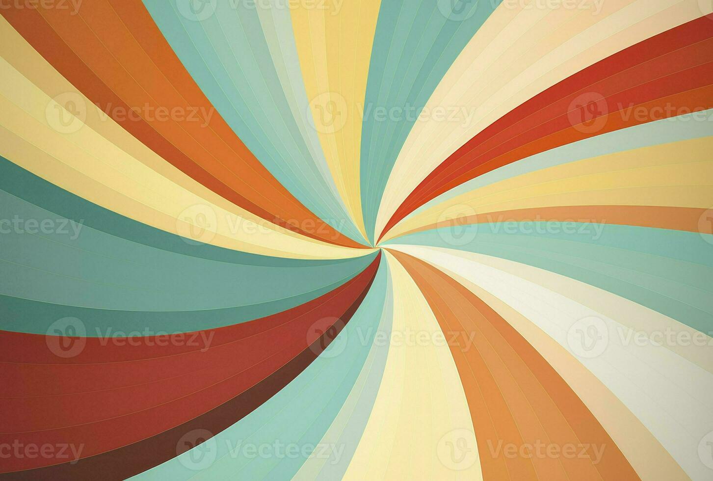 Retro background with curved, rays or stripes in the center. Sunburst or sun burst retro background, Generative AI photo