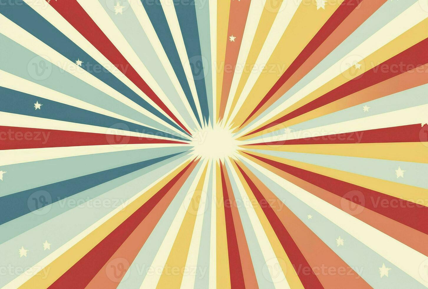 Retro background with curved, rays or stripes in the center. Sunburst or sun burst retro background, Generative AI photo