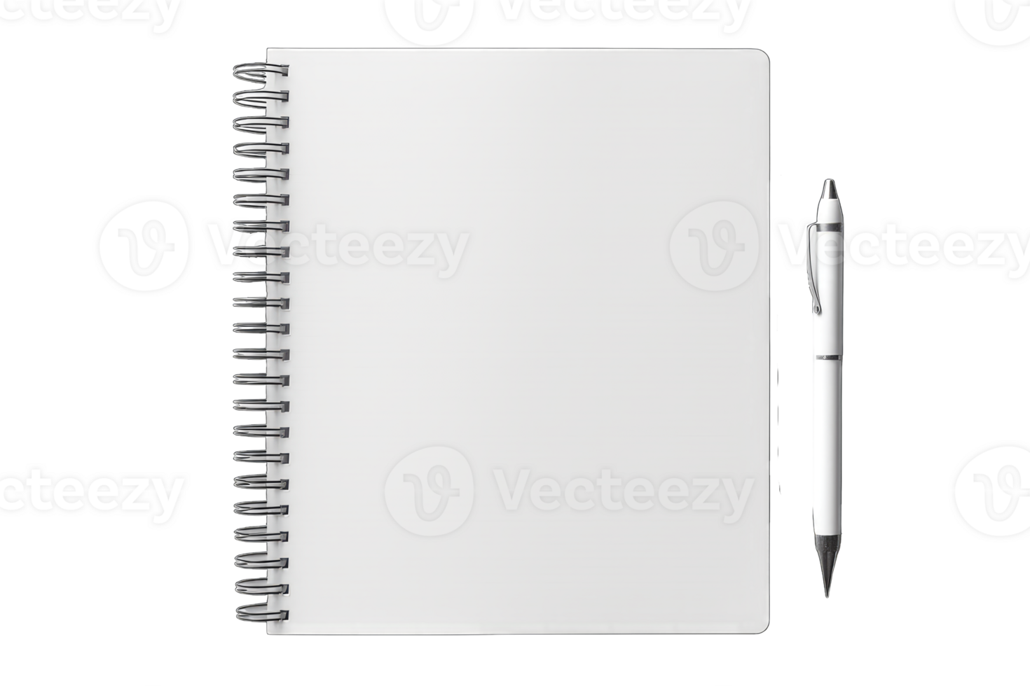 Realistic notebook mockup, notepad with blank cover and spread for your design. Realistic copybook with shadows isolated on transparent background, Generative AI png