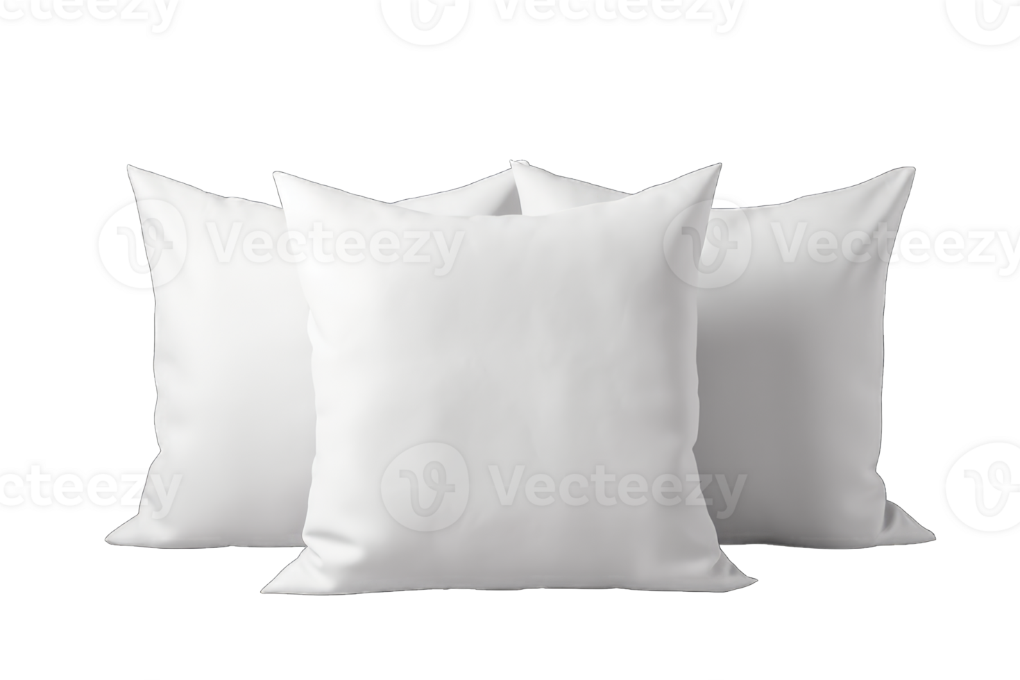 Blank white pillow case design mockup, isolated on transparent background, generative AI png
