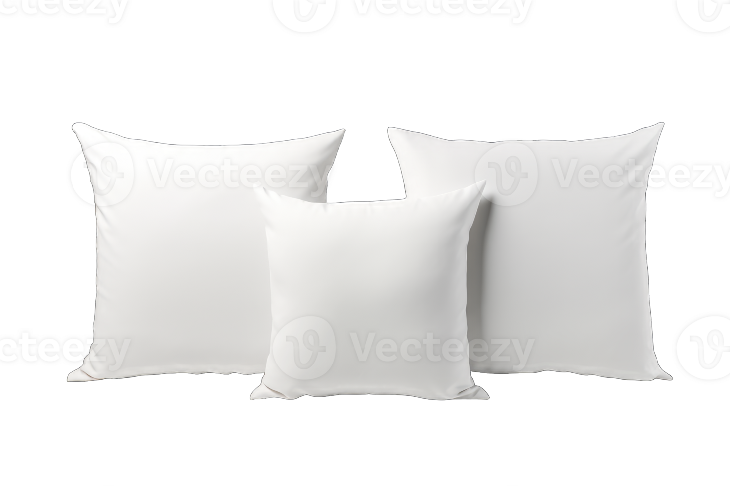 Blank white pillow case design mockup, isolated on transparent background, generative AI png