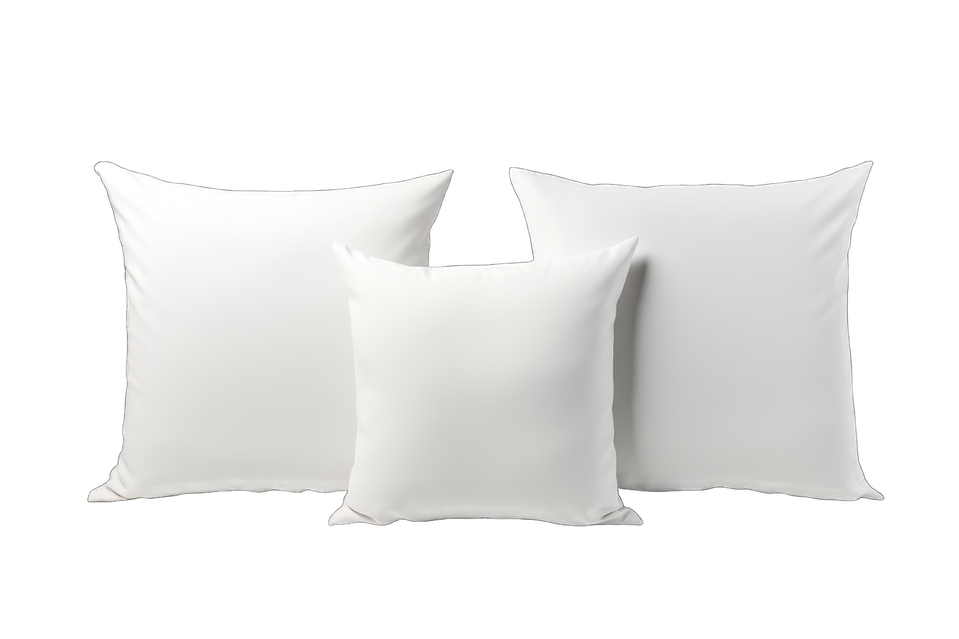 Blank white pillow case design mockup, isolated on transparent