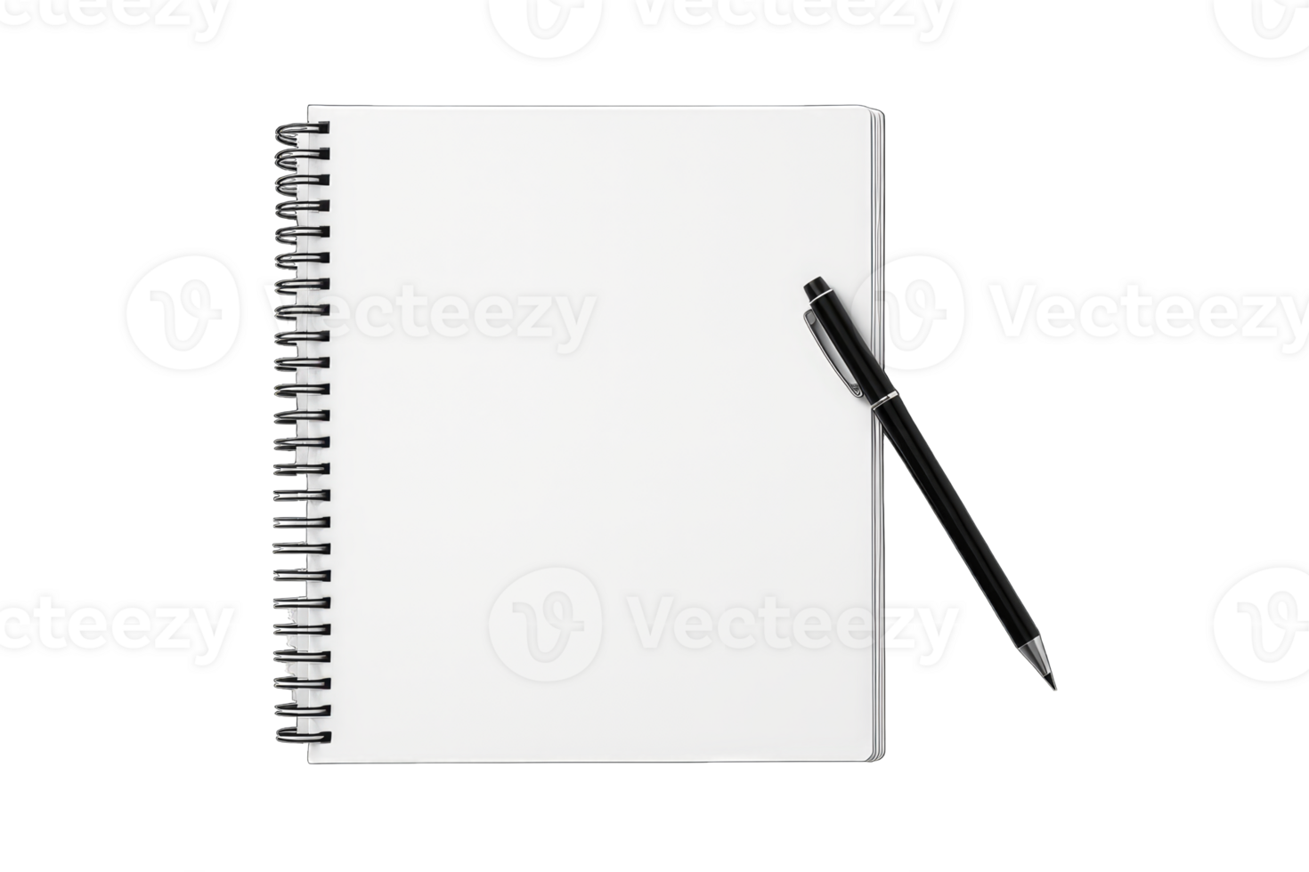 Realistic notebook mockup, notepad with blank cover and spread for your design. Realistic copybook with shadows isolated on transparent background, Generative AI png