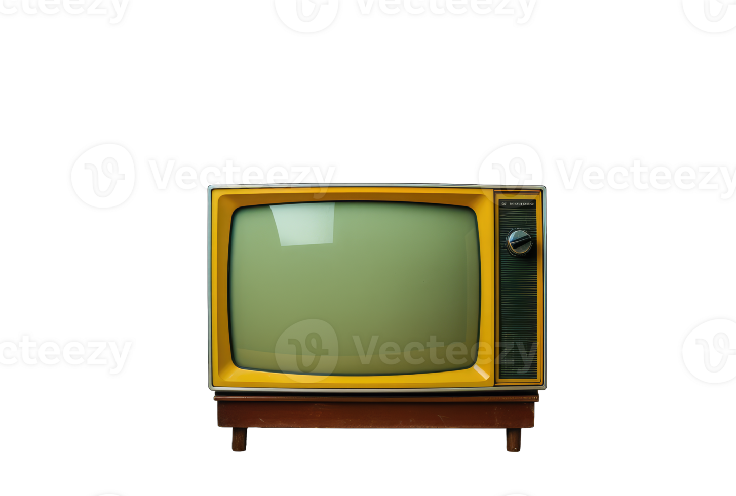 Retro old TV set receiver on transparent background. Vintage instagram style filtered photo, Generative AI png