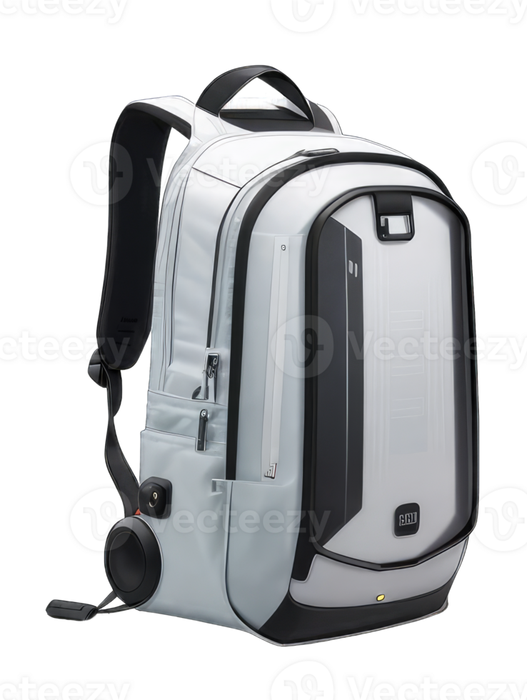 School backpack on transparent background, Generative AI png