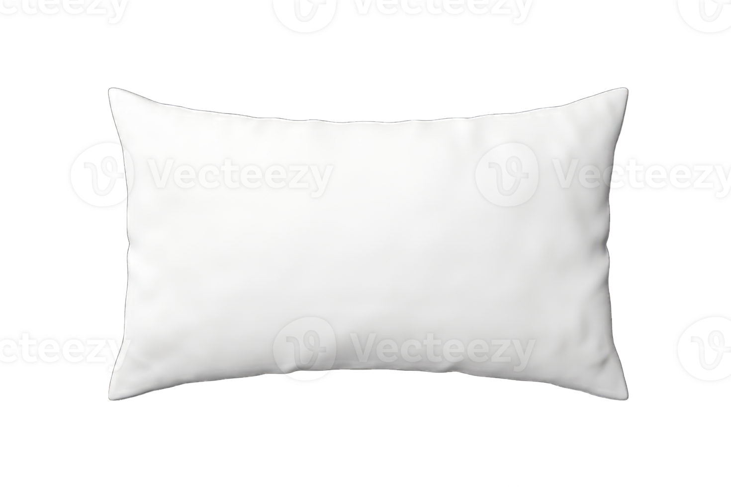 Blank white pillow case design mockup, isolated on transparent background, generative AI png
