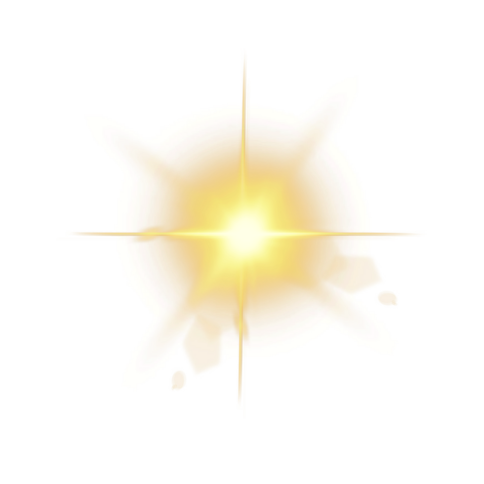 Golden light effect png