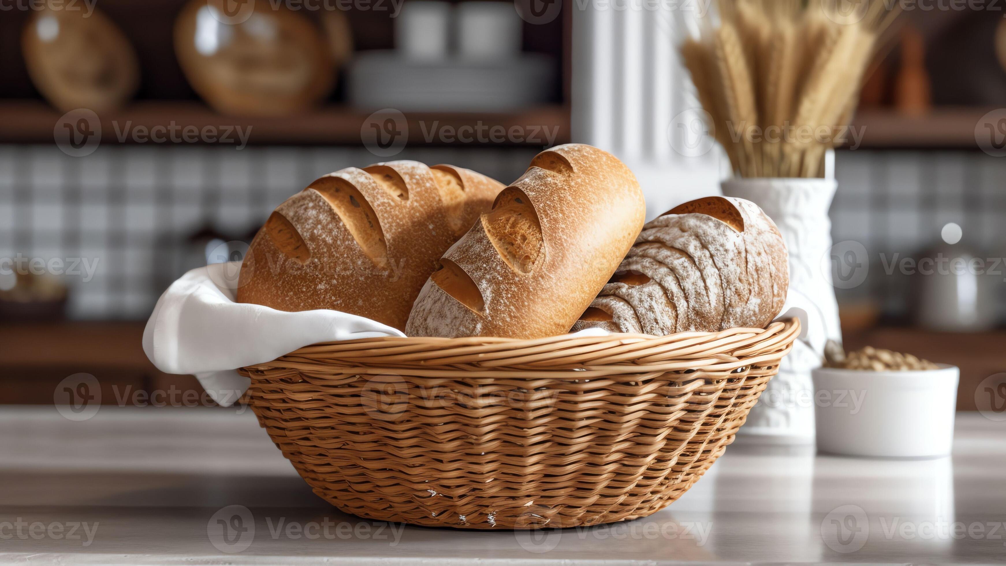 AI Generative Luxury bread basket display in an a la carte restaurant