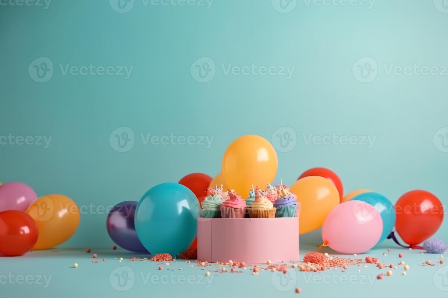 Happy birthday background with copy space photo