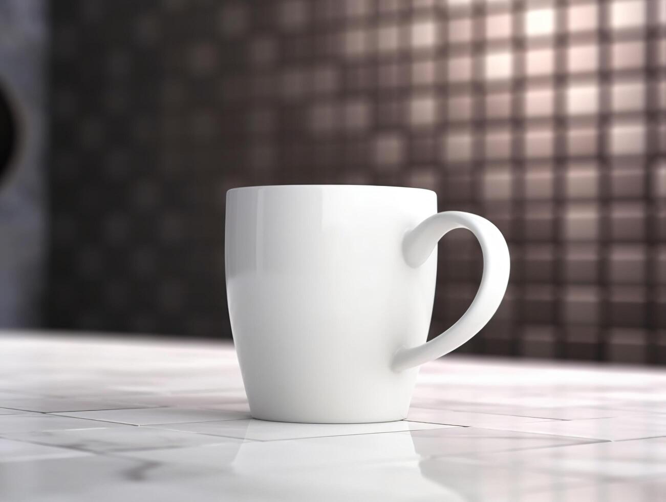 Mockup of mug on bar background photo