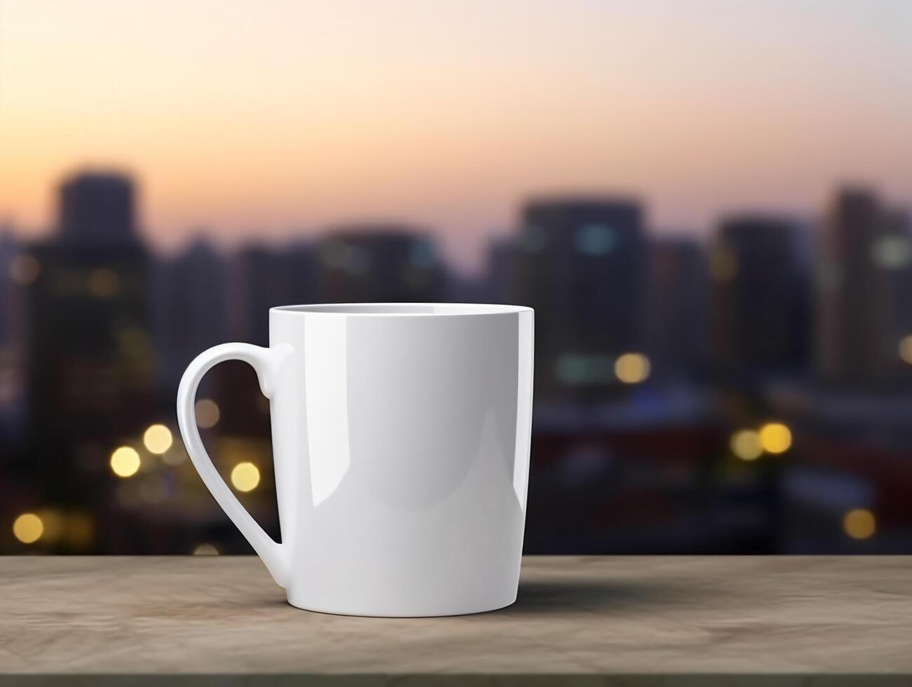 Mockup of mug on bar background photo