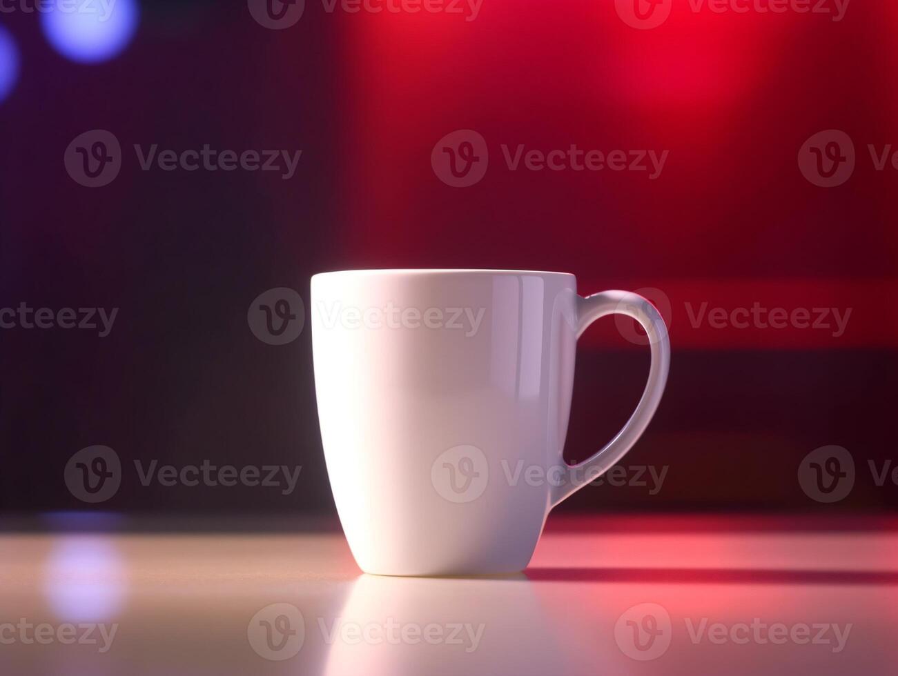 Mockup of mug on bar background photo