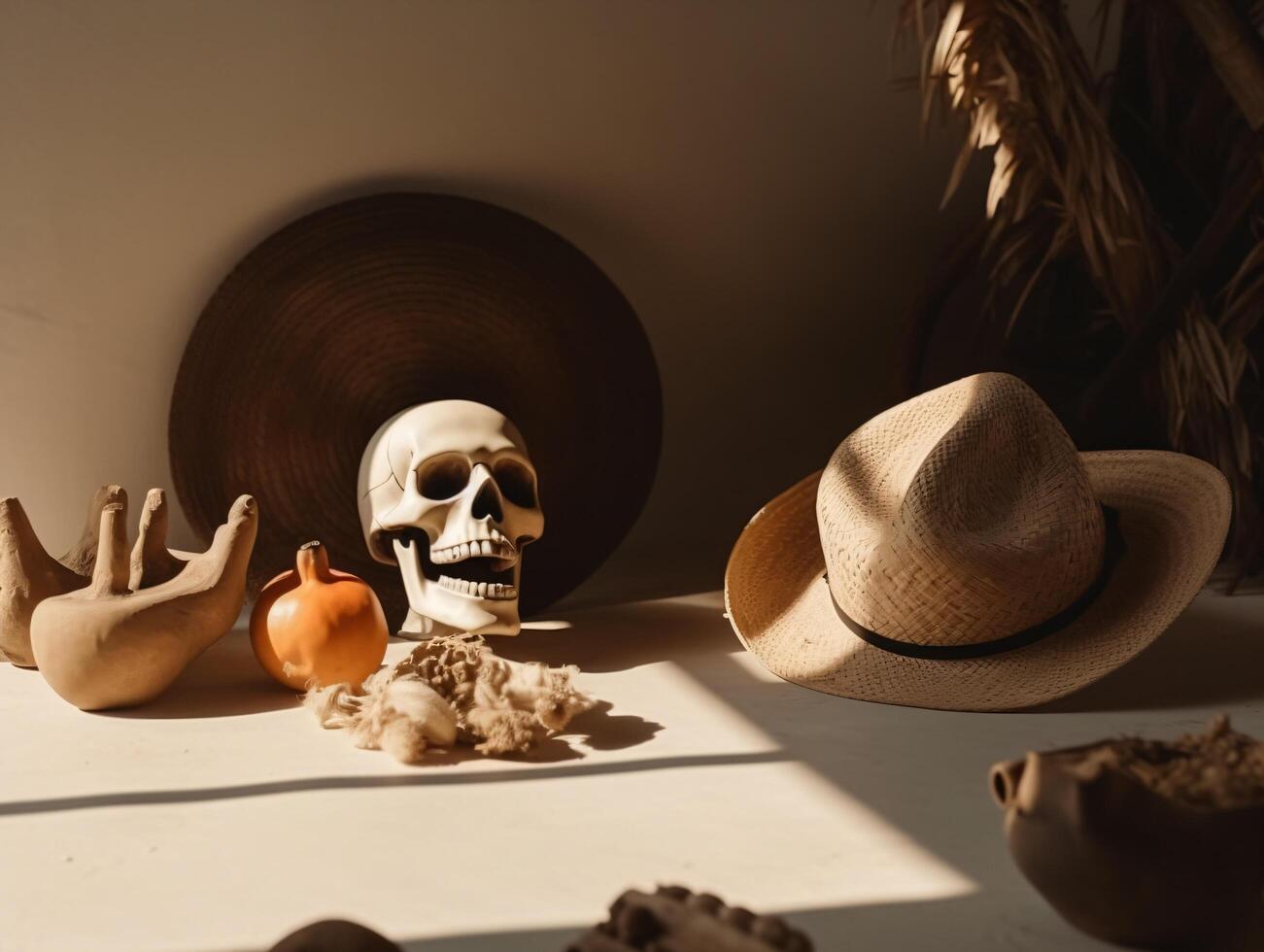 comercial minimalistic boho composition with copy space photo