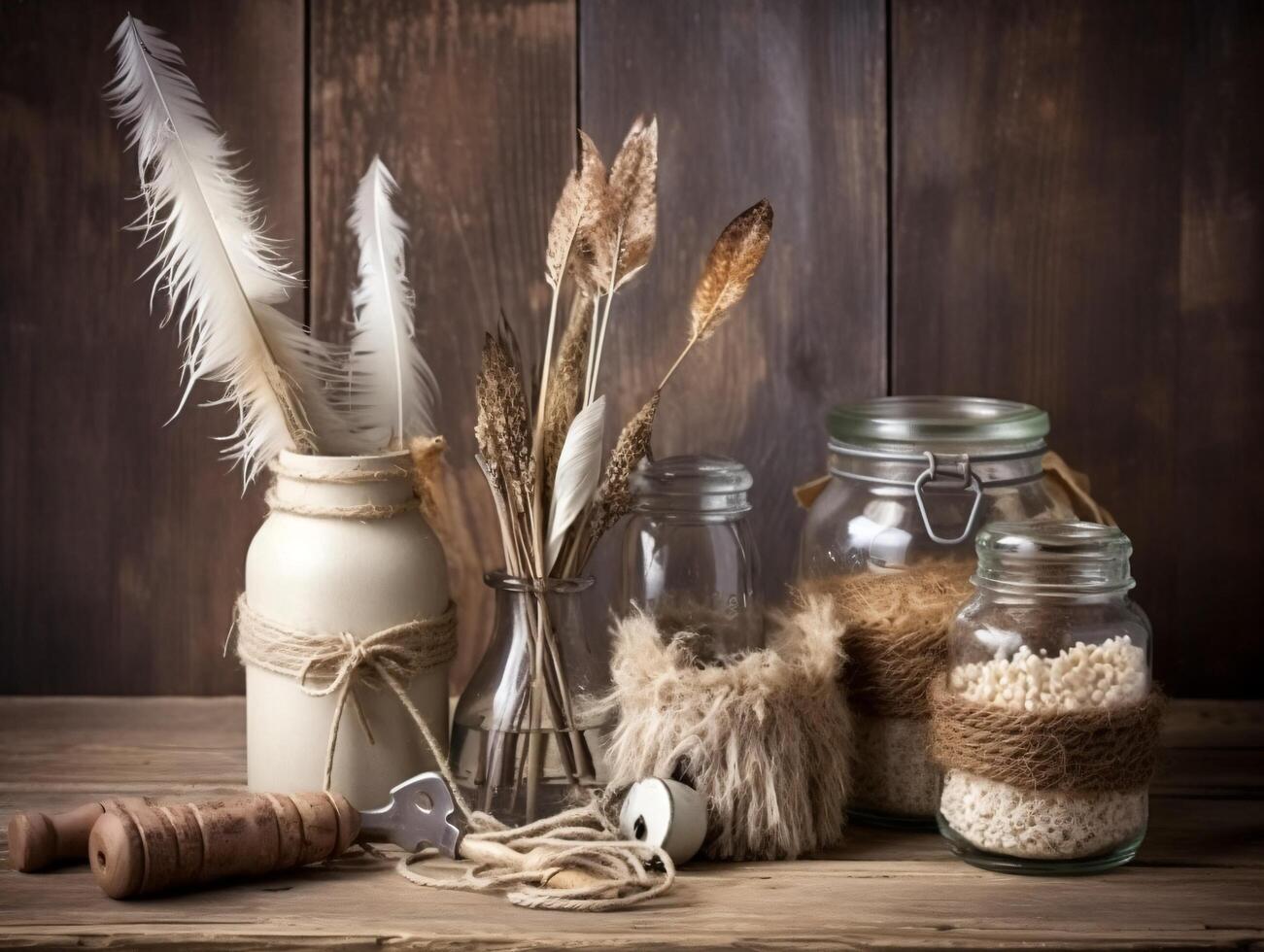 comercial minimalistic boho composition with copy space photo