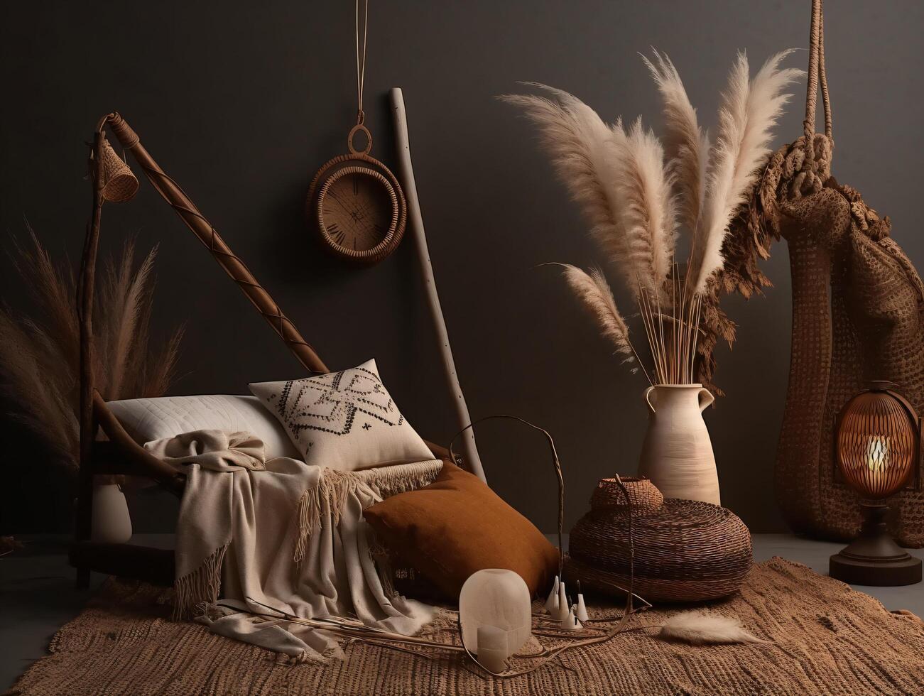 comercial minimalistic boho composition with copy space photo