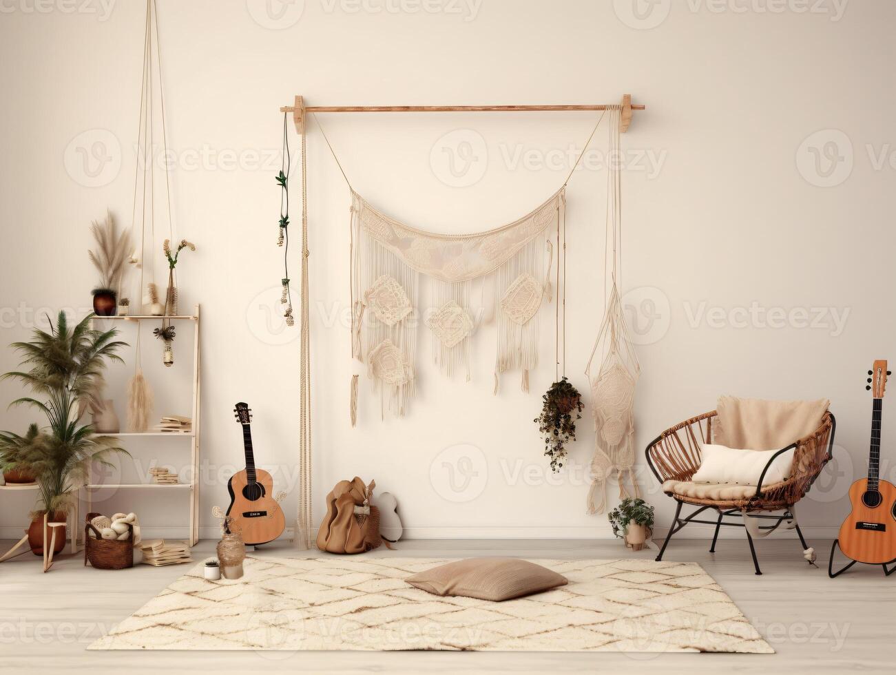 comercial minimalistic boho composition with copy space AI Generative photo