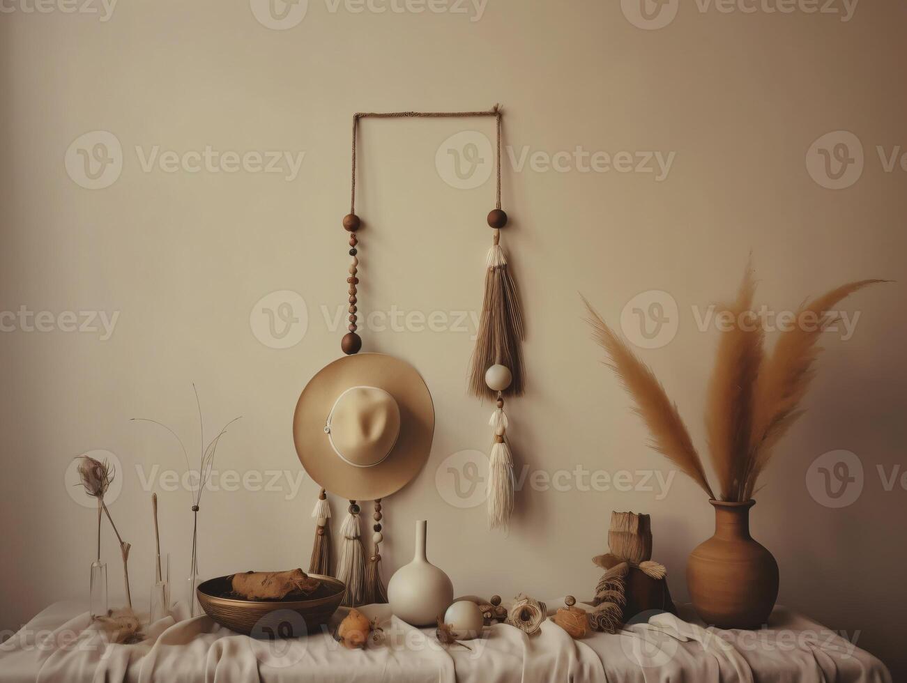 comercial minimalistic boho composition with copy space photo