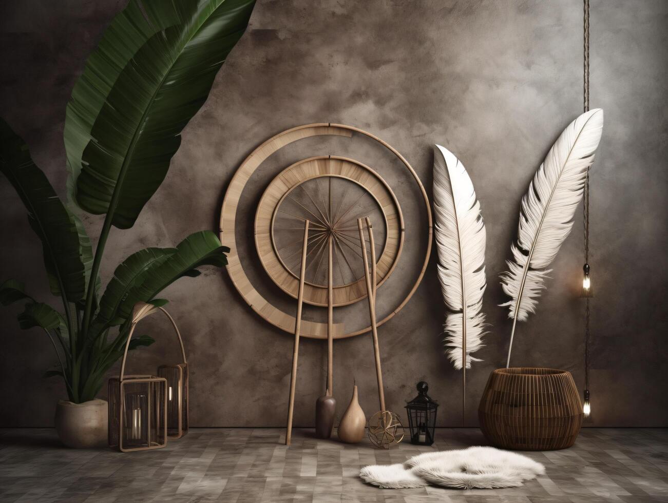 comercial minimalistic boho composition with copy space photo