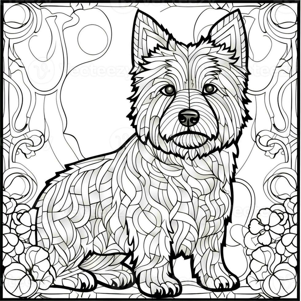 Stained Glass Dog Coloring pages photo