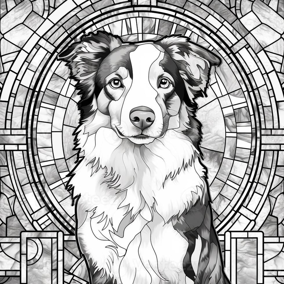 Stained Glass Dog Coloring pages photo