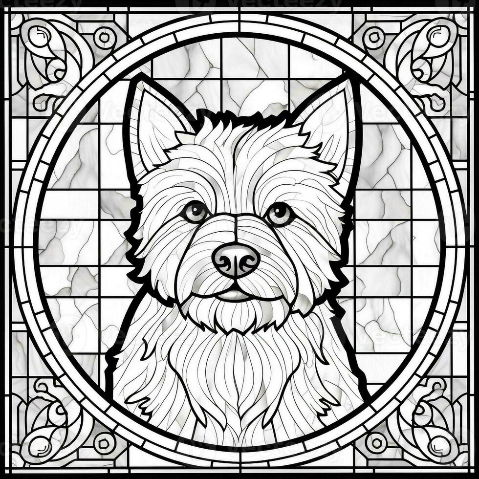 Stained Glass Dog Coloring pages photo