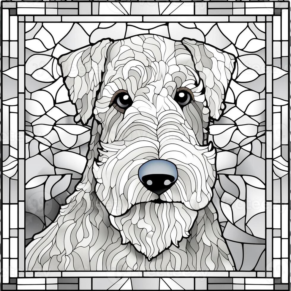 Stained Glass Dog Coloring pages photo