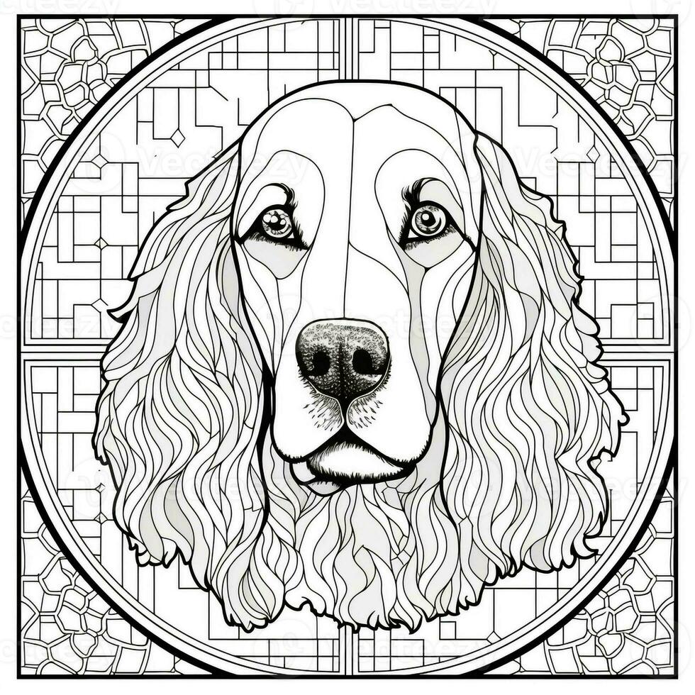 Stained Glass Dog Coloring pages photo