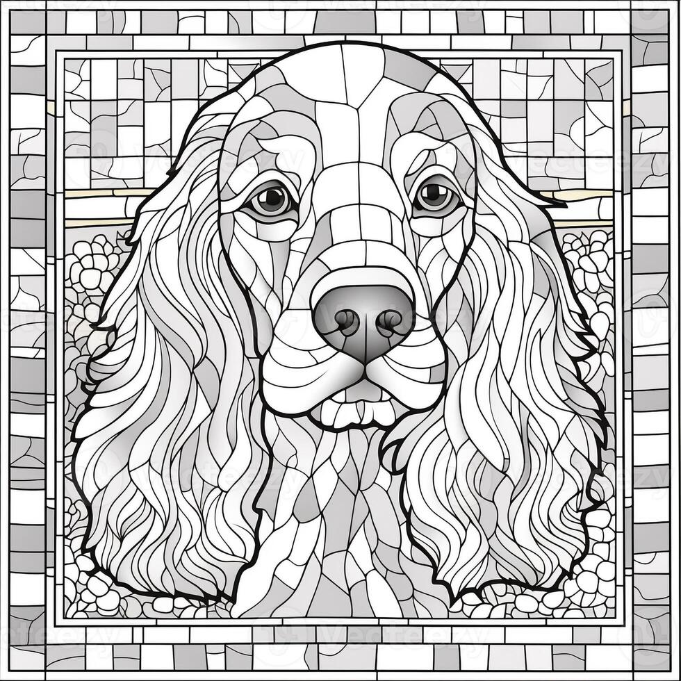 Stained Glass Dog Coloring pages photo