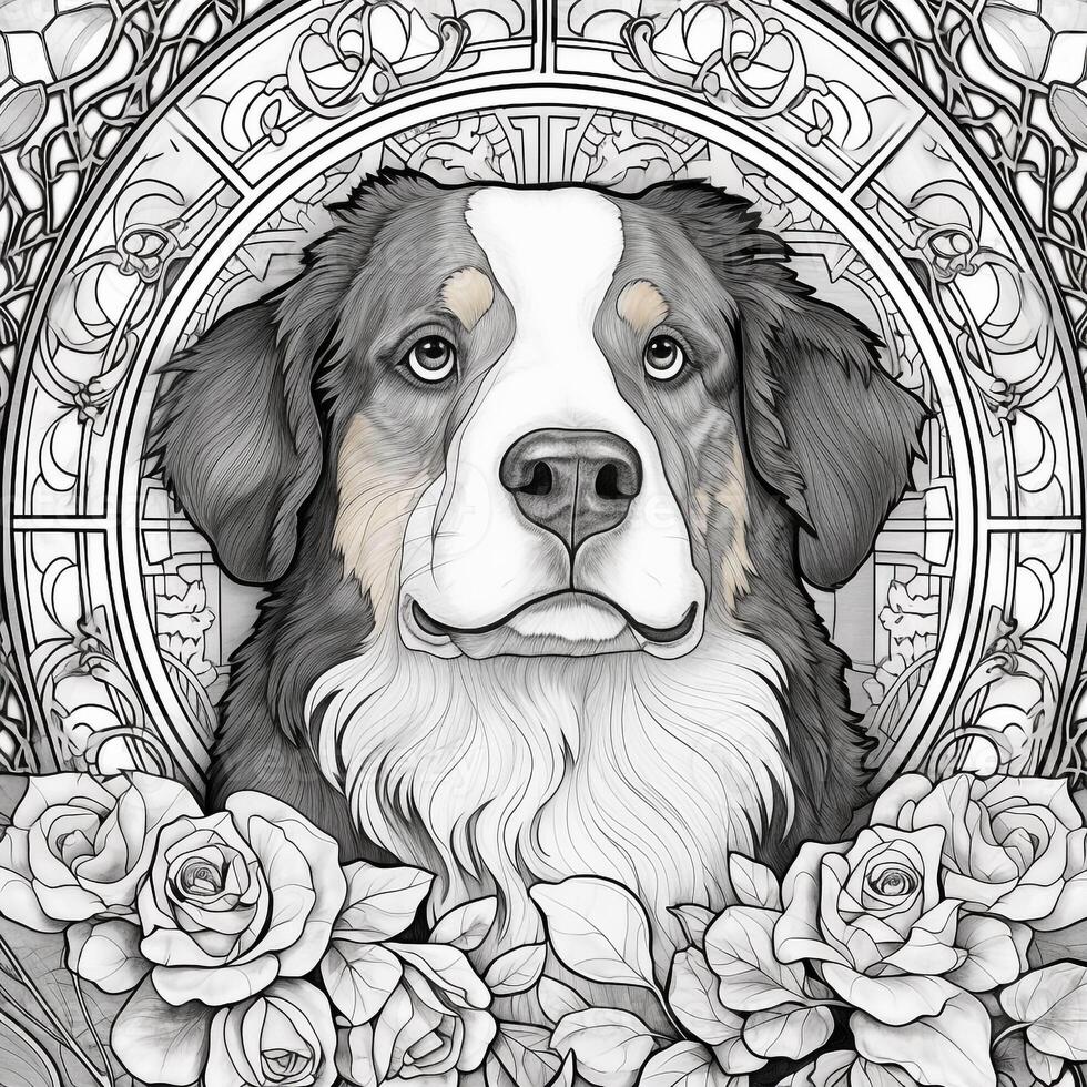 Stained Glass Dog Coloring pages photo