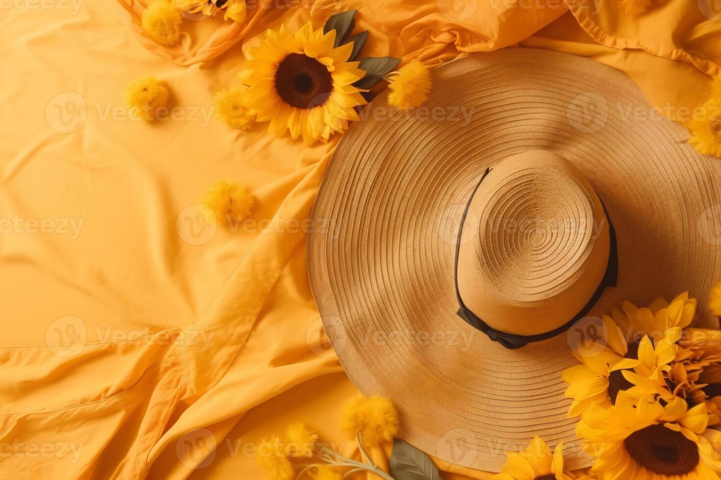 Summer vacation composition with copy space photo