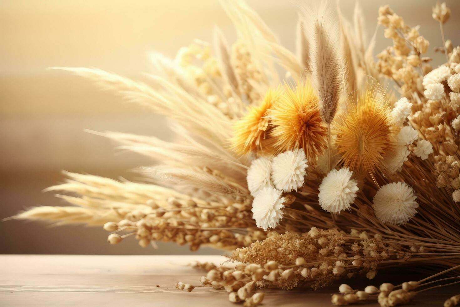 autumn composition with copy space AI Generative photo