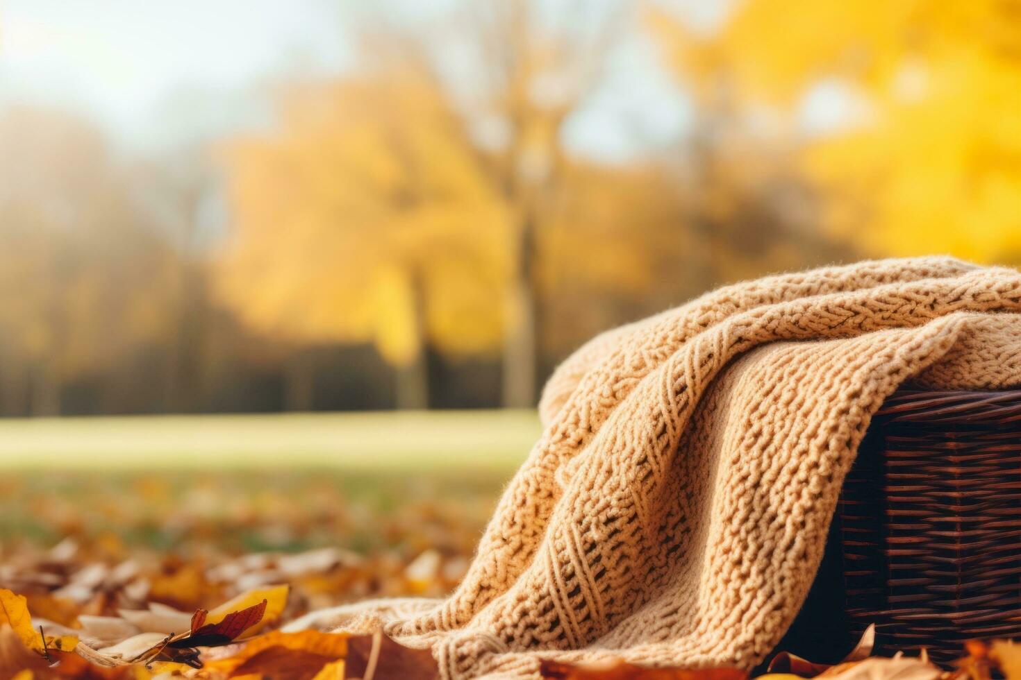 autumn composition with copy space AI Generative photo