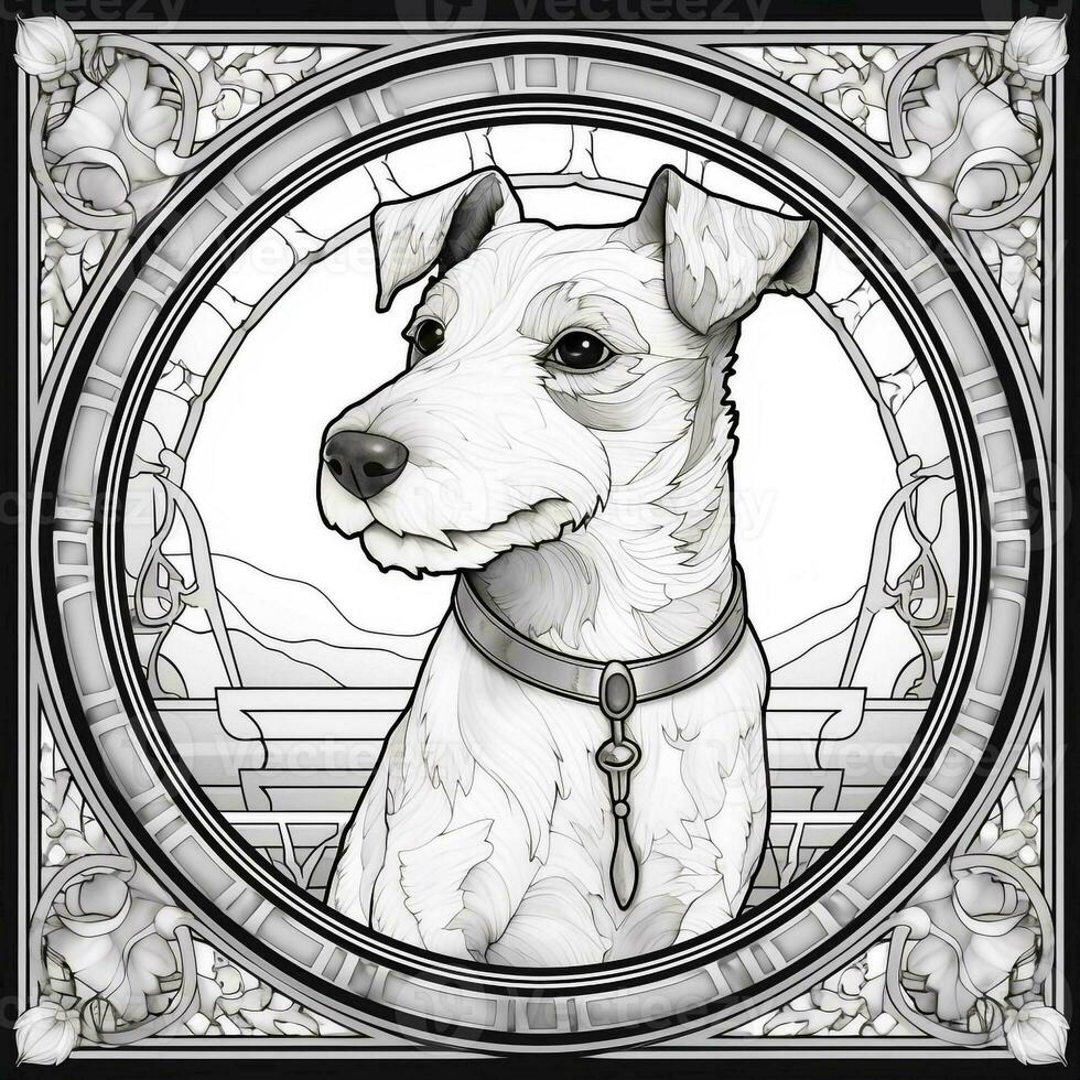 Stained Glass Dog Coloring pages photo