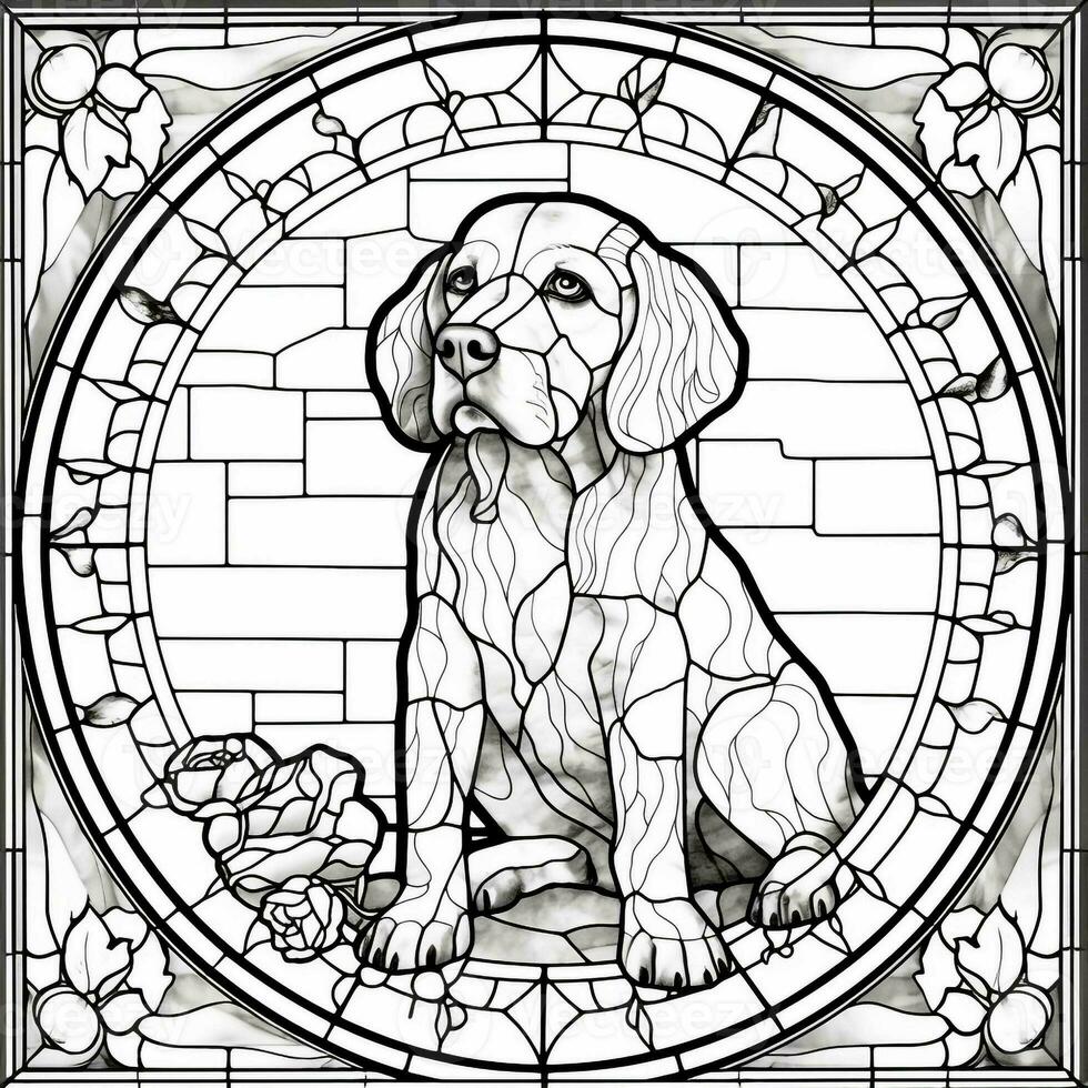 Stained Glass Dog Coloring pages photo