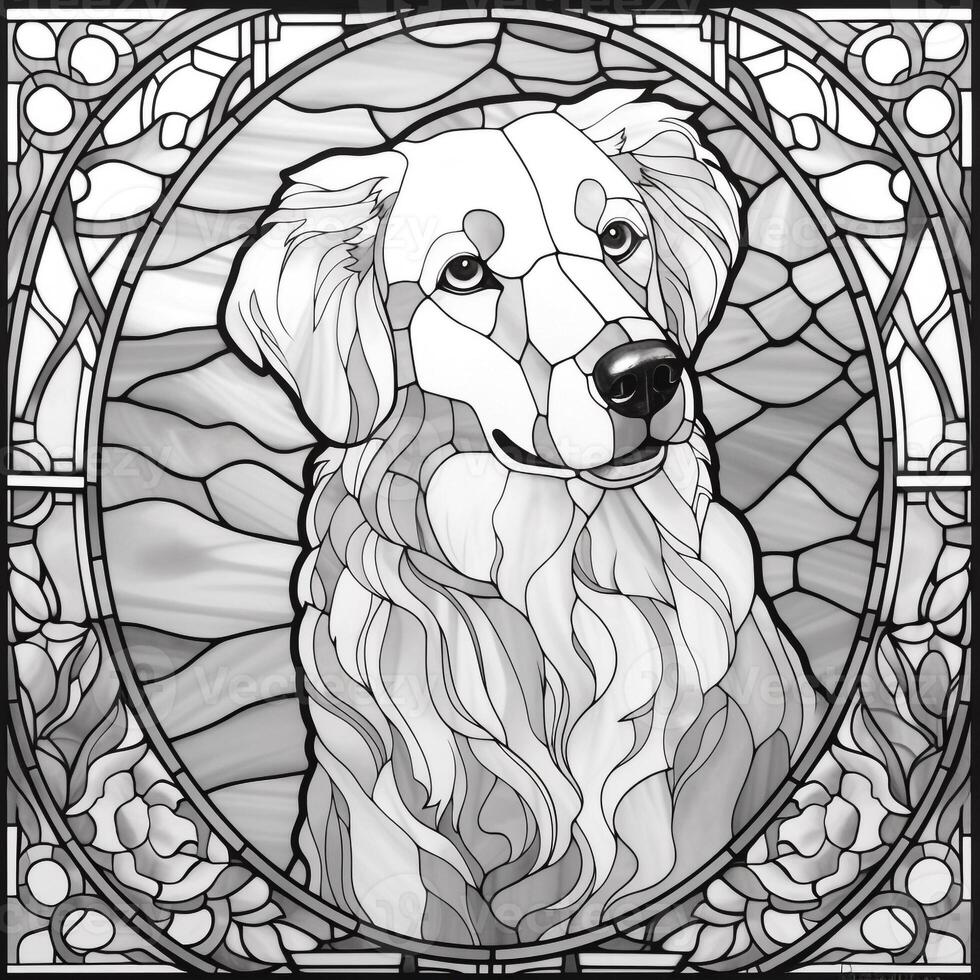 Stained Glass Dog Coloring pages photo